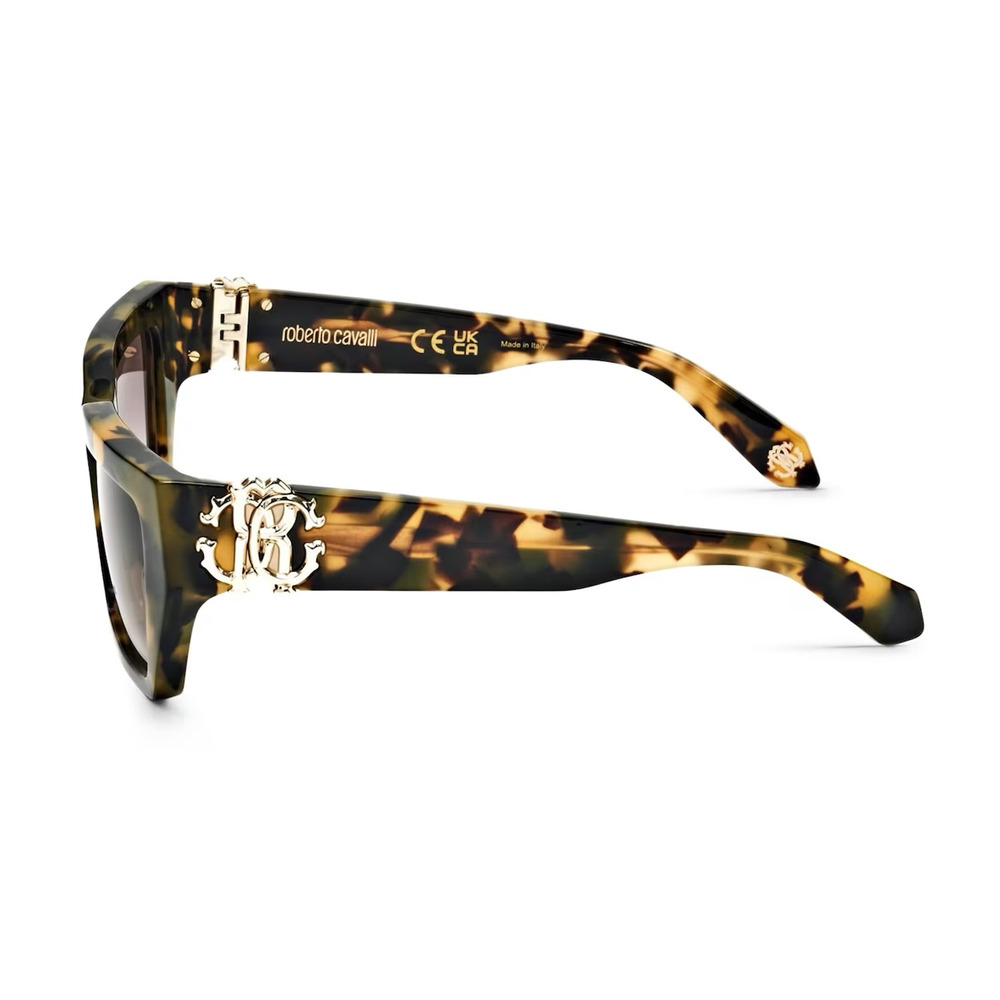 Roberto Cavalli SRC016 0AGG Sunglasses Women's Tortoise Oversized Square Italy - Picture 10 of 11